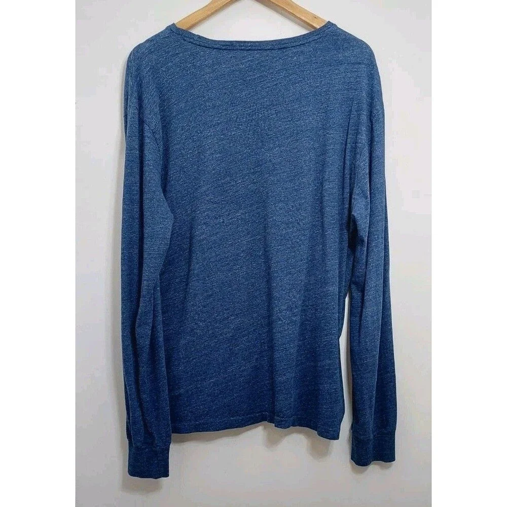Polo Ralph Lauren Men's Size XL Shirt Blue Heathered Long Sleeve Polo Logo Guy